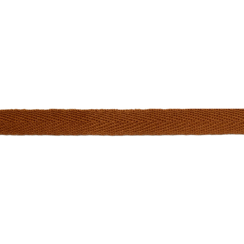 Тесьма киперная хлопок 1см 68-70м/рулон,цв:коричневая глина