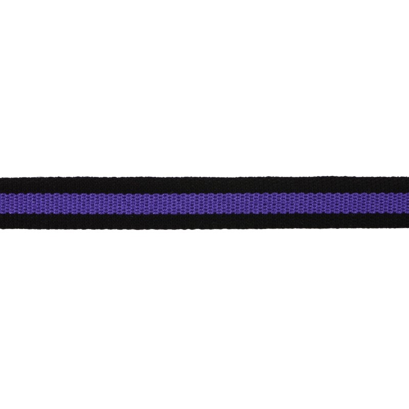 Тесьма хлопок 1,5см 43-45м/рулон, цв:черный/фиолетовый