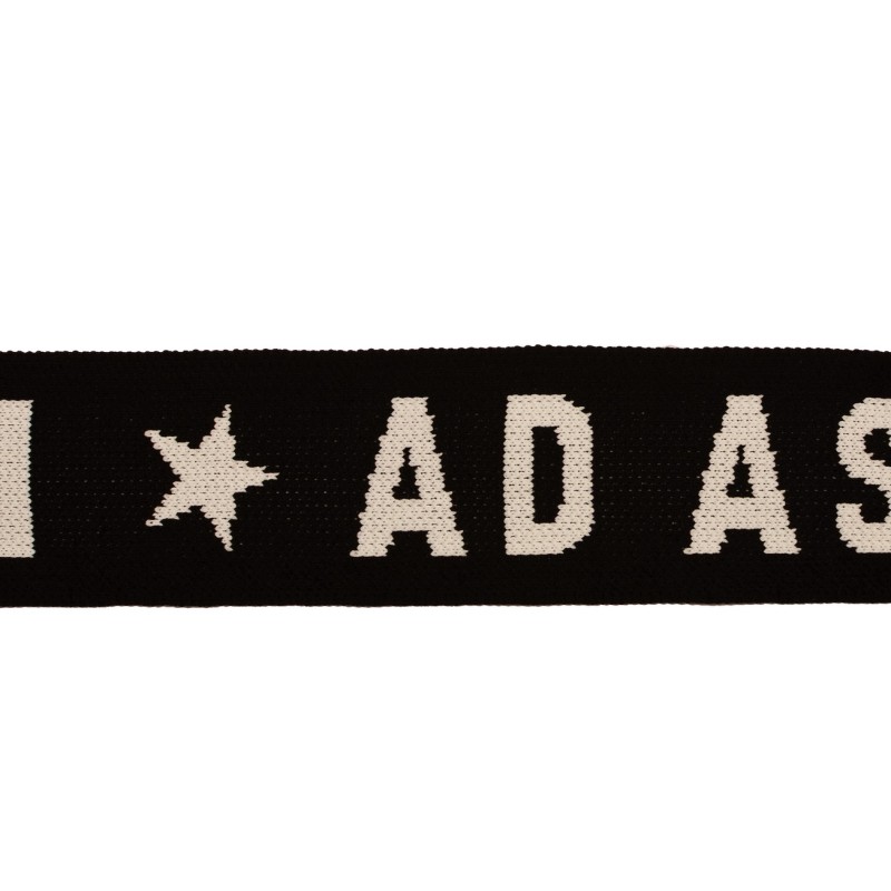 Тесьма хлопок с лого жаккард AD ASTRA 5см 43-45м/рулон, цв:черный/белый