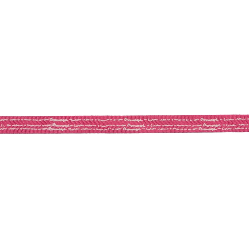 Тесьма киперная полиэстер/принт 1см 43-45м/рулон, цв:розовый/принт
