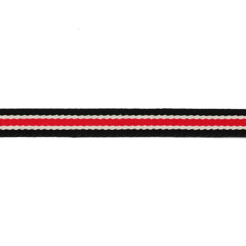 Тесьма сутаж/люрекс 1см 43-45м/рулон, цв:черный/красный/белый