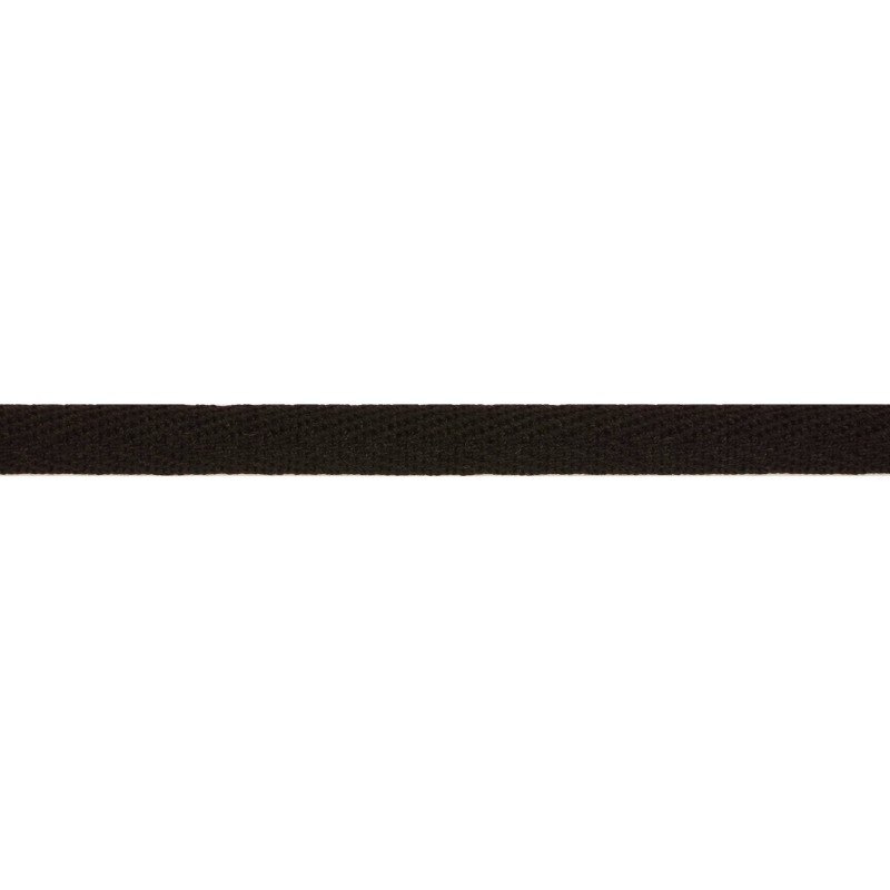 Тесьма киперная хлопок 1см 68-70м/рулон,цв:черный