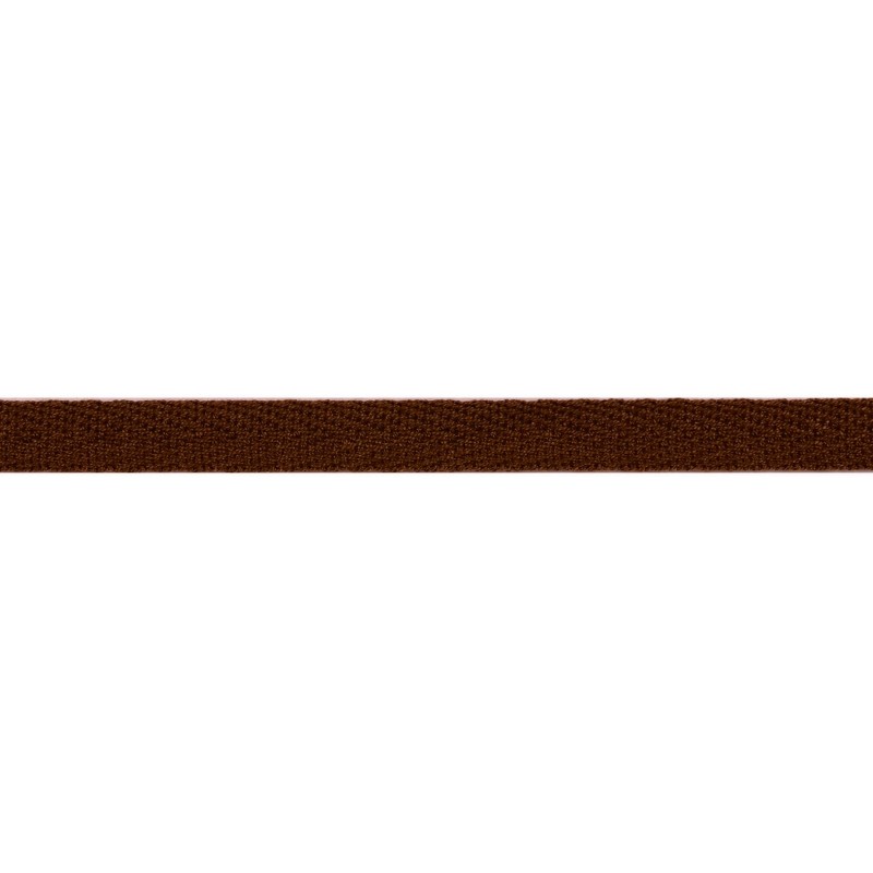 Тесьма киперная хлопок 1см 68-70м/рулон,цв:коричневый