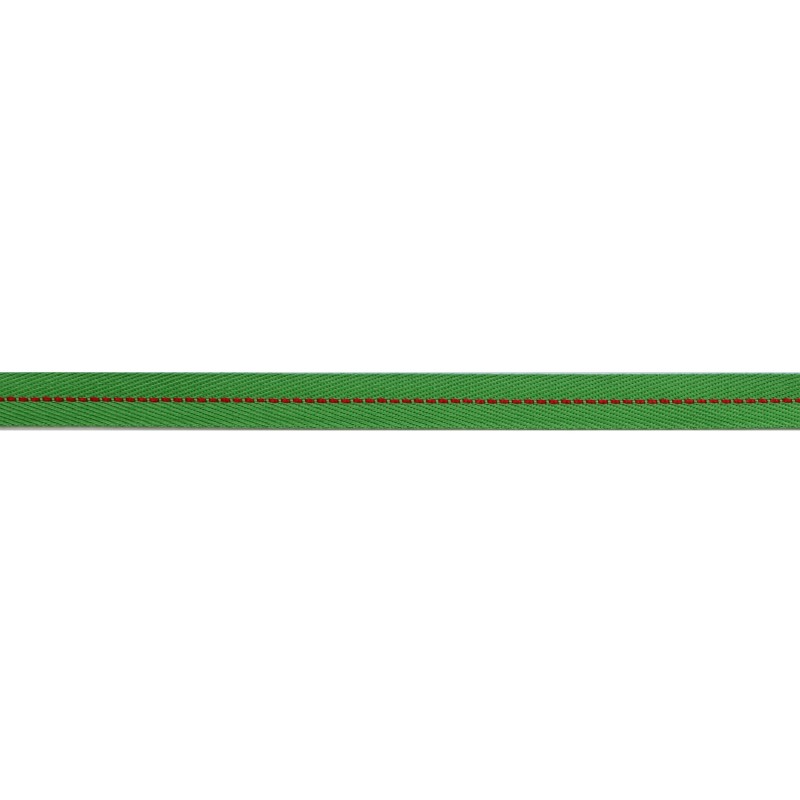 Тесьма 1см киперная с декоративной строчкой 45м/рул, цв:зеленый