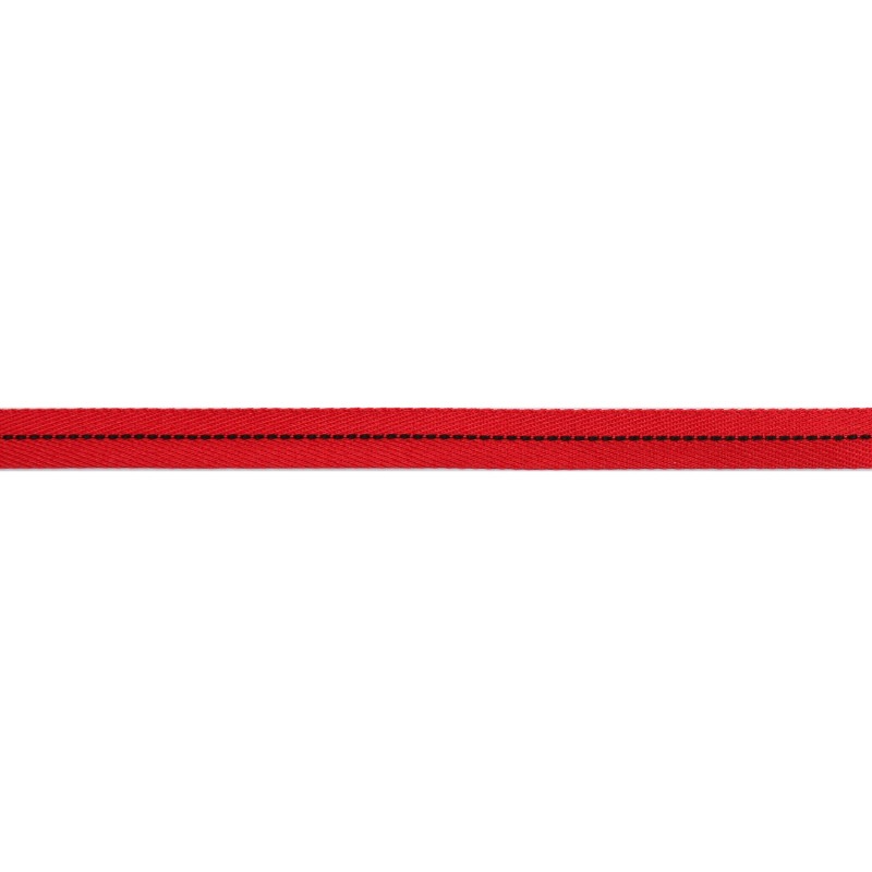 Тесьма 1см киперная с декоративной строчкой 45м/рул, цв:красный