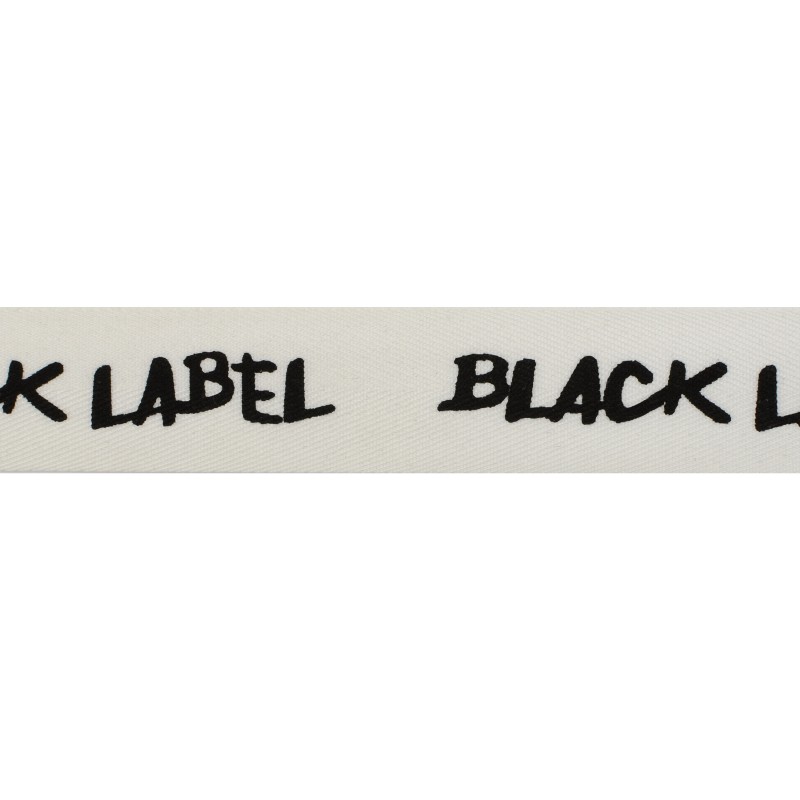 Тесьма сутаж принт BLACK LABEL 2,5см 43-45м/рулон, цв:белый/принт черный