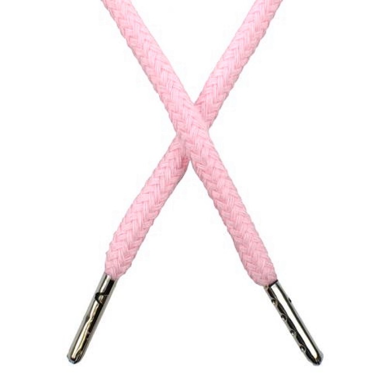 Шнур круглый хлопок 0,5*133см с наконечником, цв: детский розовый