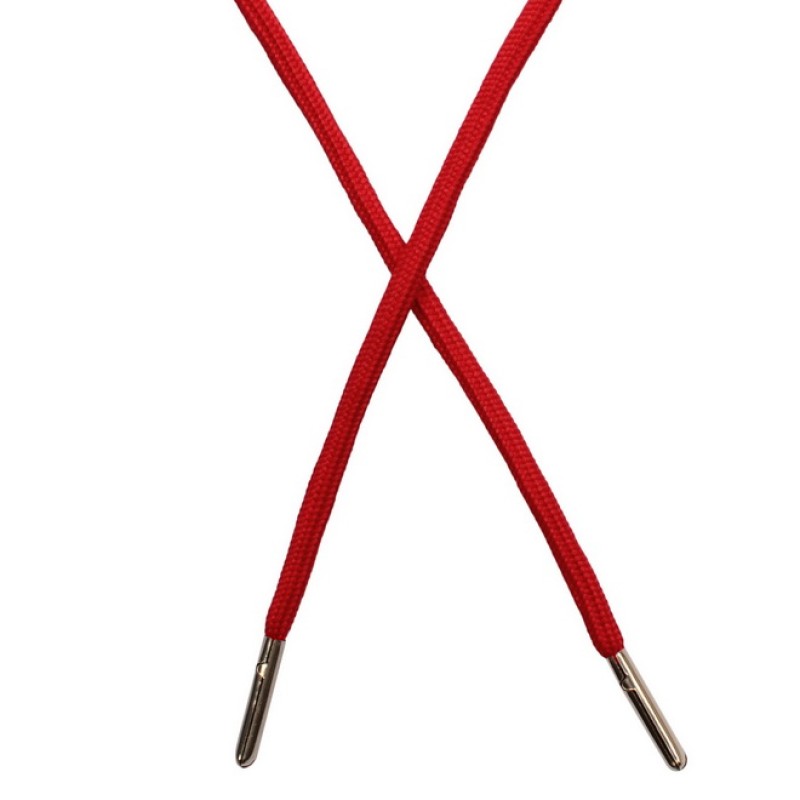 Шнур круглый полиэстер 0,5*130см с наконечником, цв: красный