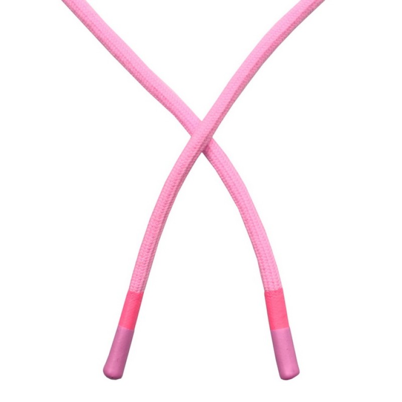Шнур круглый хлопок 0,6*130см с силиконовым наконечником, цв: розовый