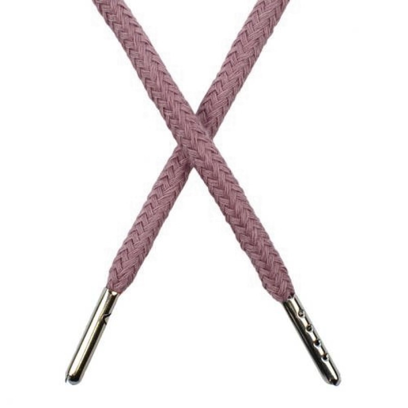 Шнур круглый хлопок 0,5*133см с наконечником, цв: пастельный фиолетовый