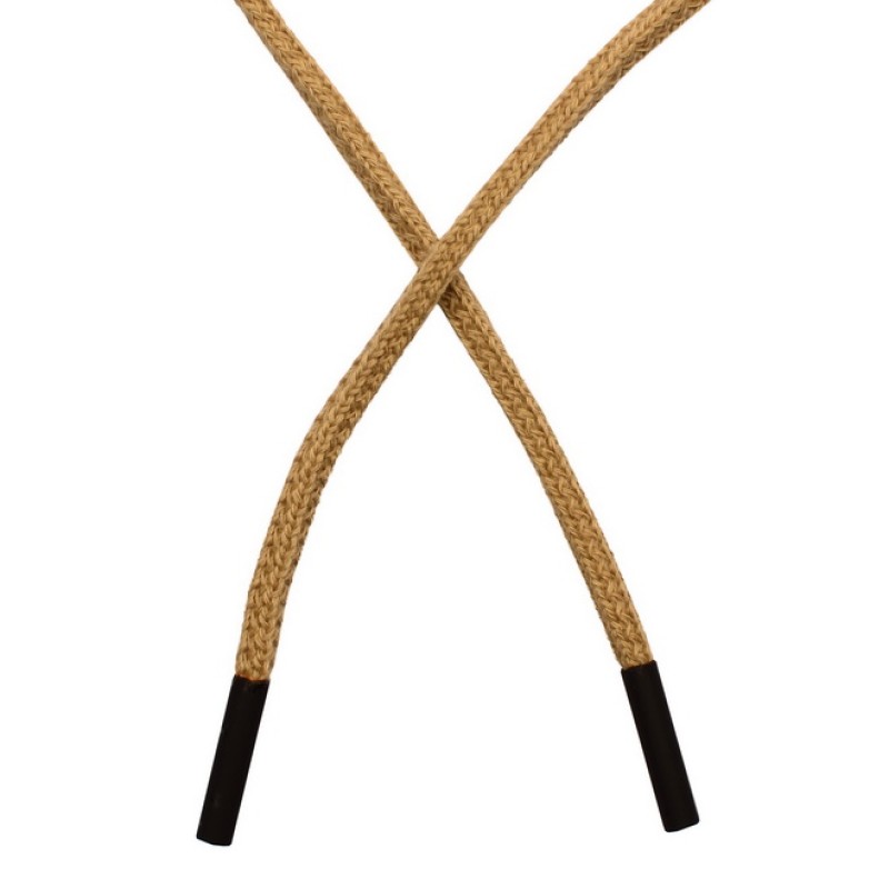 SALE Шнур круглый плетеный хлопок/акрил 0,5*130см с наконечником, цв: бежевый