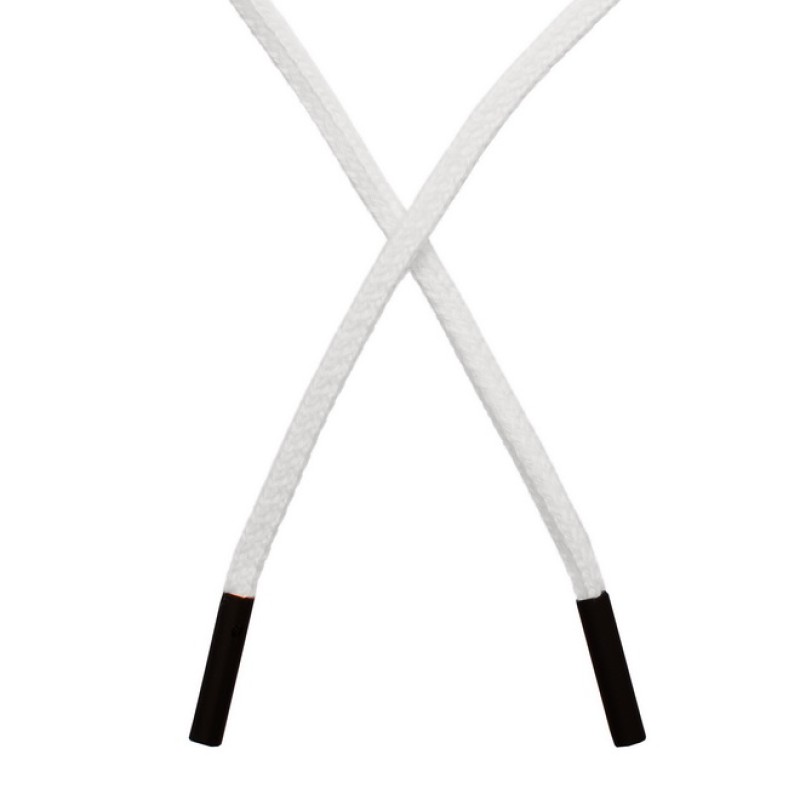 SALE Шнур круглый плетеный хлопок/акрил 0,5*130см с наконечником, цв: белый