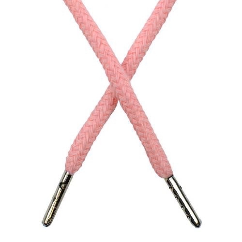 Шнур круглый хлопок 0,5*133см с наконечником, цв: нежно-розовый