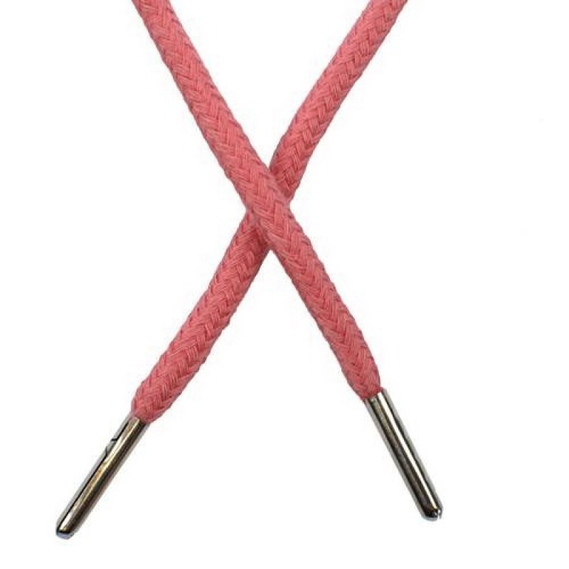 Шнур круглый хлопок 0,5*133см с наконечником, цв: лососевый розовый